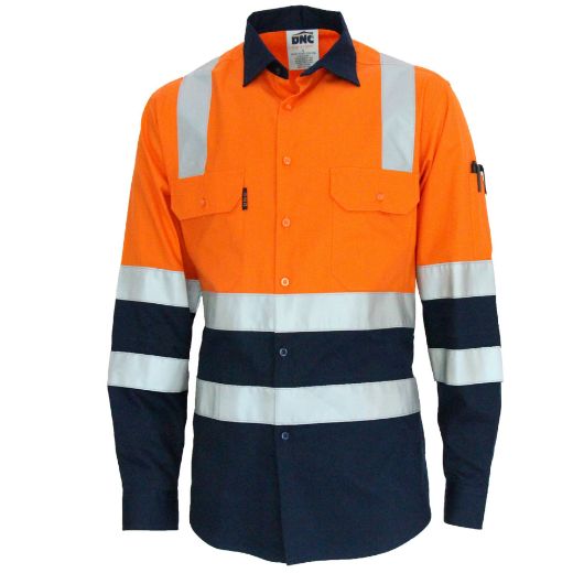 Picture of DNC Hivis 2 Tone L/W Cotton Bio-Motion & "X" Back Shirt